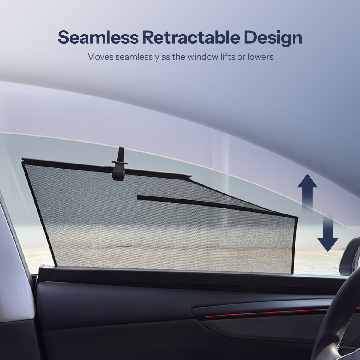 Retractable Window Sunshade for Model Y Juniper | Snap-on Install