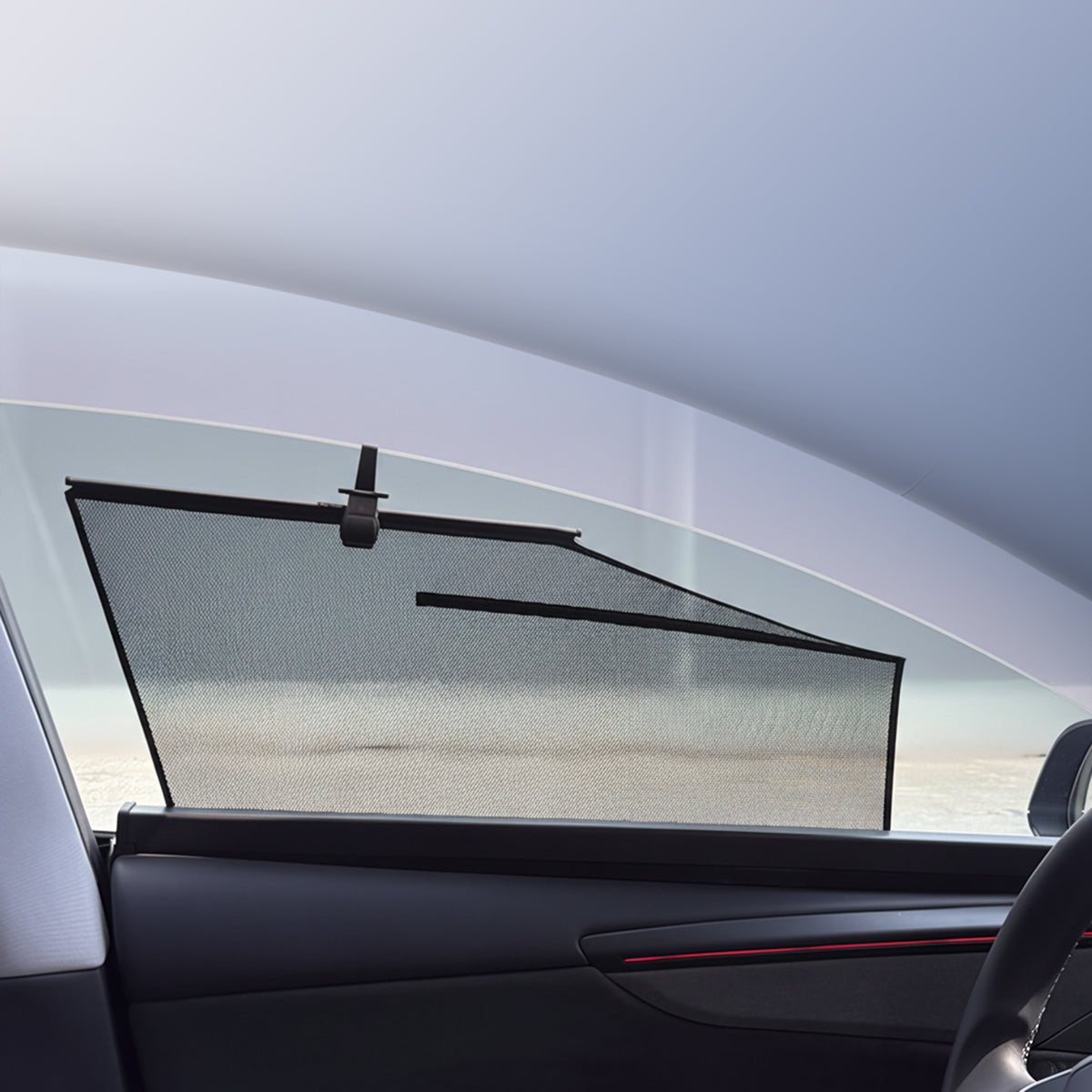 Retractable Window Sunshade for Model Y Juniper | Snap-on Install