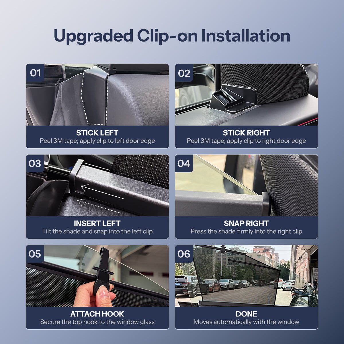 Retractable Window Sunshade for Model Y Juniper | Snap-on Install